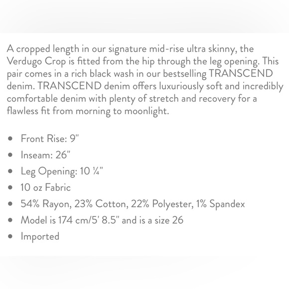 PAIGE Women’s Verdugo Crop Jeans in Black Overdye. - Picture 10 of 10